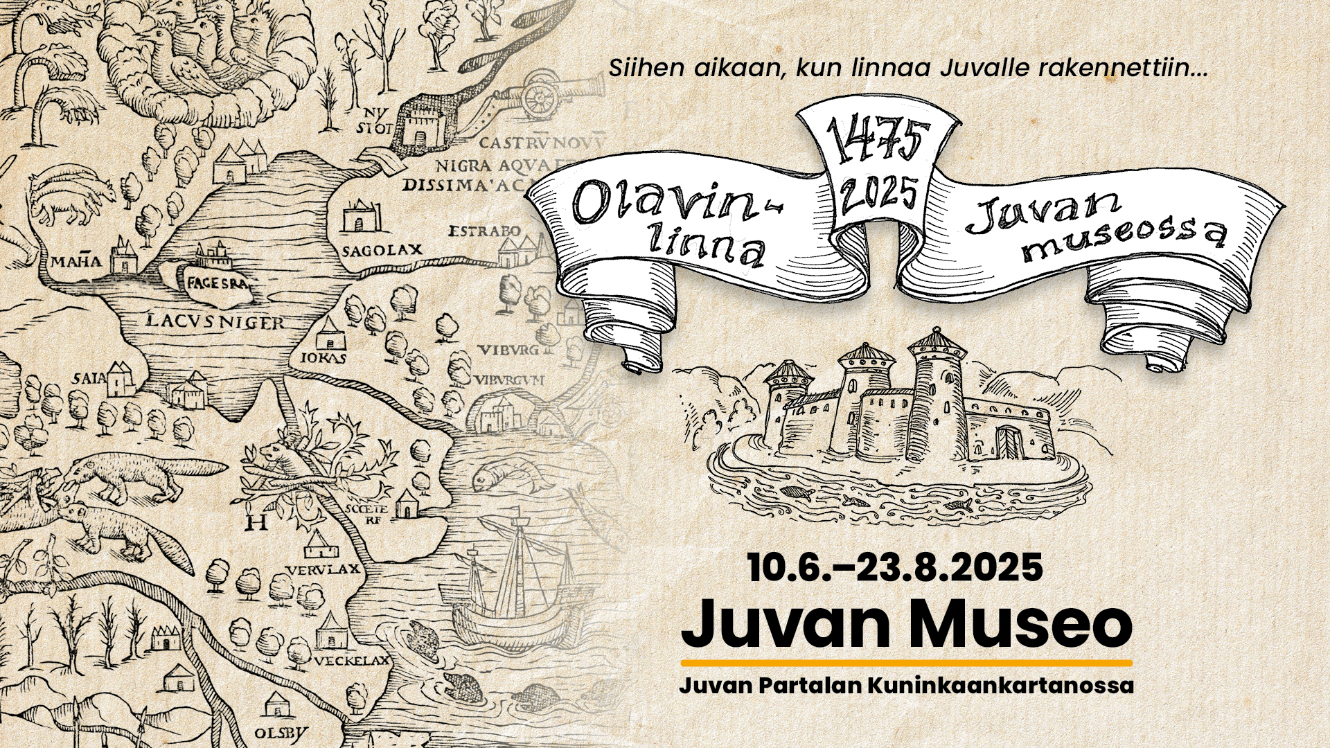 Kesällä 2025 Juvan museolla sukelletaan Suurelle Savontielle ja matkataan kohti rakenteilla olevaa Olavinlinnaa. Olavinlinna täyttää tänä vuonna kunnioitettavat 550 vuotta.